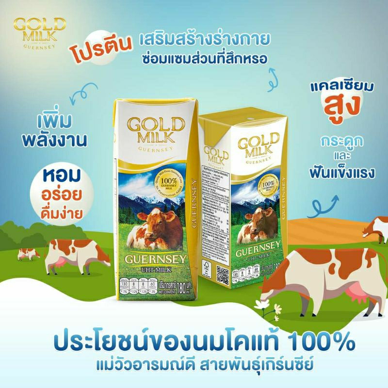 เพิ่มปริมาณ 200ml. Goldmilk Gold Milk นมวัวแท้ % ส่งตรงจากฟาร์ม ส่งฟรี นมโมเลกุลเล็กย่อยง่าย สารอาหารจากธรรมชาติ