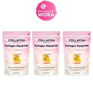 [3 ซอง] COLLAFISH Collagen Dipeptide Plus Vitamin C คอลลาฟิช คอลลาเจน ไดเปปไทด์พลัส วิตามินซี [120 g.]