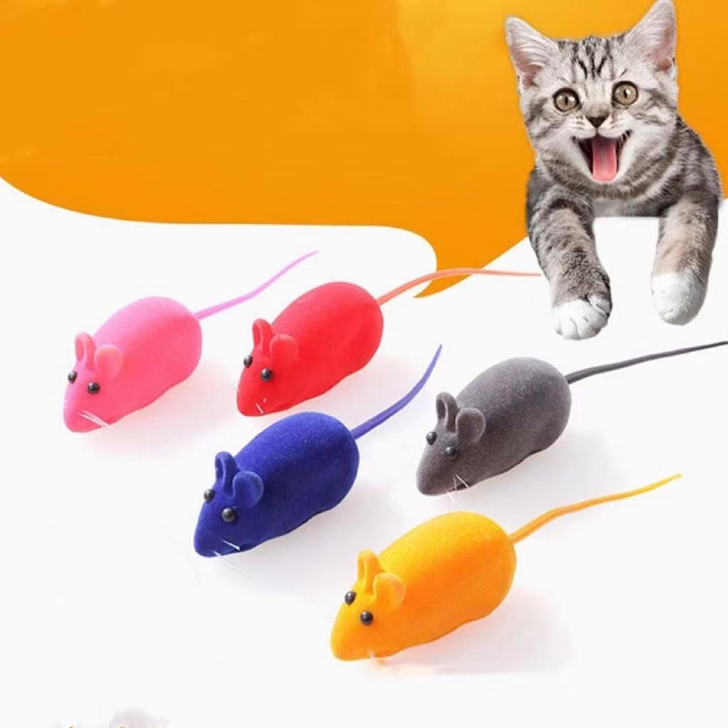 ของเล่นแมว ตุ๊กตาหนูปี๊ปปี๊ป สำหรับแมวหนูกำมะหยี่ยางตุ๊กตา