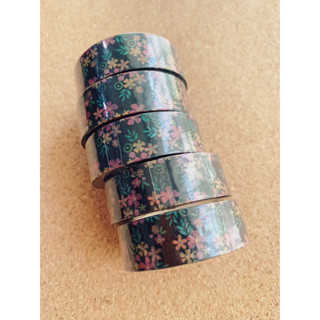 🌼 BLACK FLOWER SPRINKLES WASHI TAPE 🌼 วาชิเทป เทป ดอกไม้