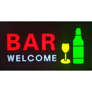 ป้ายไฟLED*BAR WELCOME-กล่องเขียว* ป้ายไฟ ป้ายไฟร้าน ป้ายไฟตกแต่งร้าน ป้ายไฟวิ่ง ป้ายไฟตัวอักษร ป้ายไฟสำเร็จรูป (LG00001)