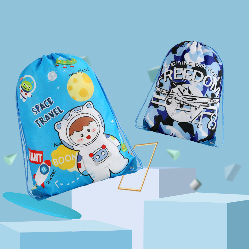 jqk กระเป๋าผ้าสะพายหลังผ้าร่มแบบหูรูด (มีให้เลือก7 รุ่น) รุ่น Q297-Q298-Q299-Q300-Q302-Q303-Q304