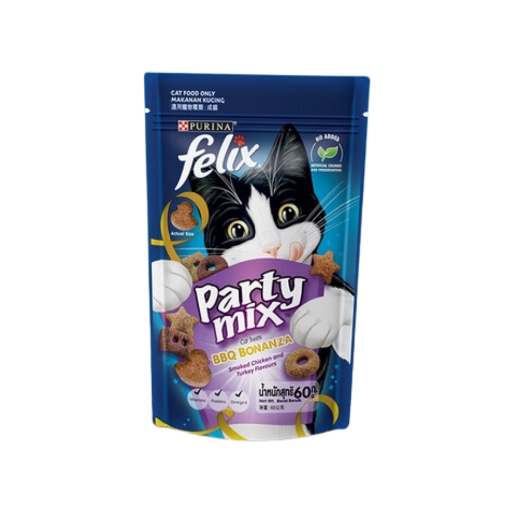 ขนมแมว Friskies Party Mix ฟริสกี้ส์ ปาร์ตี้ มิกซ์ และ Felix Play Tubes ขนาด 50 - 60 กรัม Cat Snacks หอม อร่อย รูปที่ 7