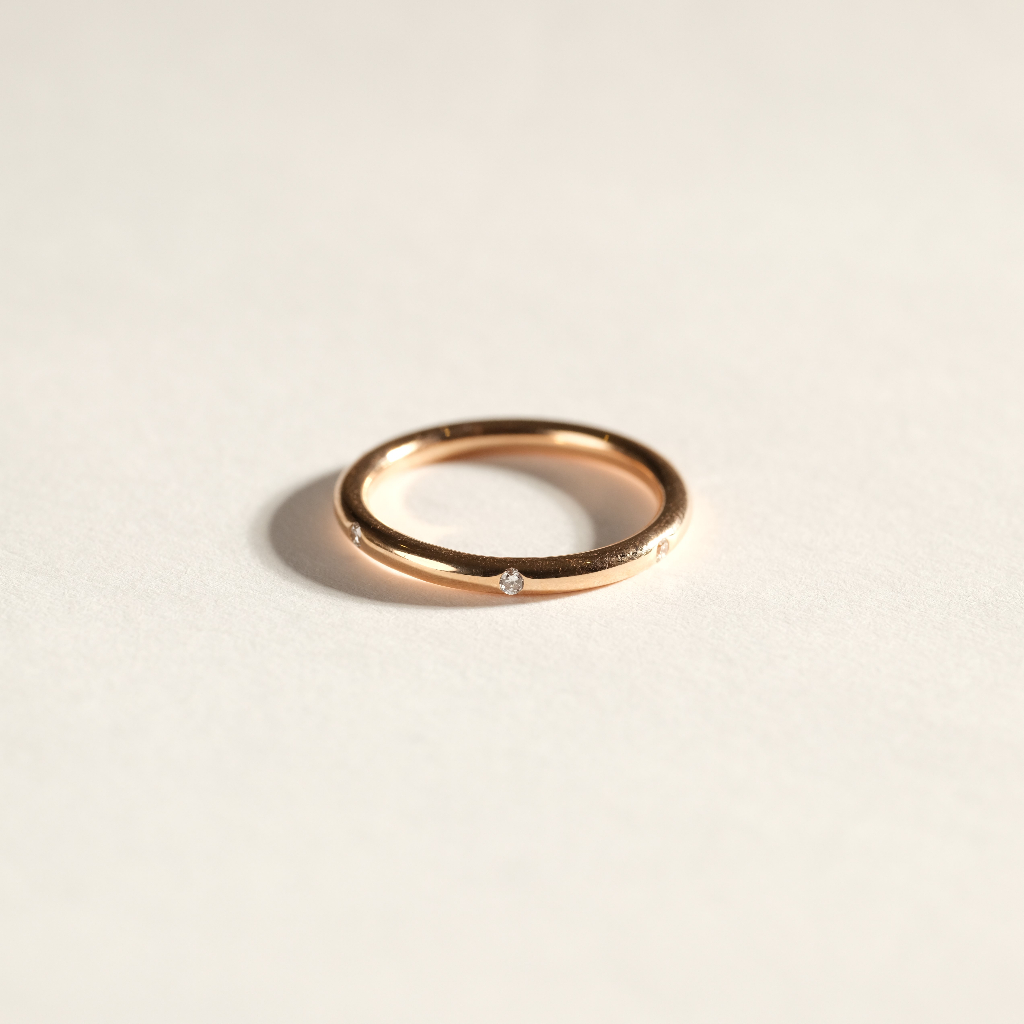 Mabel - Radiant Orbit Diamond Ring (18K Gold) สี pink gold ของแท้100%