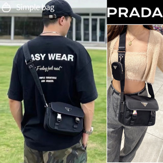 ปราด้า PRADA Re-Nylon and Saffiano leather shoulder bag