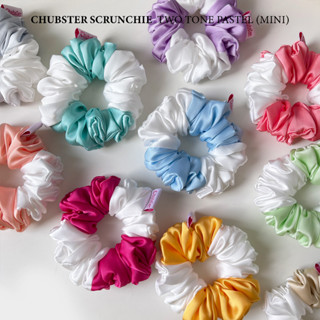 2t Pastel mini-10cm. ยางรัดผม สีพาสเทล Satin Scrunchies ยางมัดผมโดนัท สไตส์เกาหลี ยางรัดผมซาติน