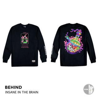 BEHIND เสื้อยืด แขนยาว “ INSANE IN THE BRAIN “  แนวสตรีท เสื้อยืดชาย หญิง