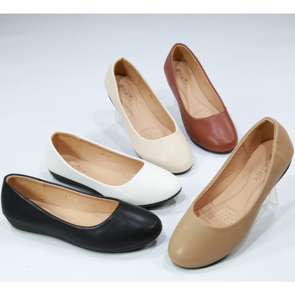 รองเท้าส้นเตารีด 666-1 รองเท้าส้นสูง 1 นิ้ว  FAIRY