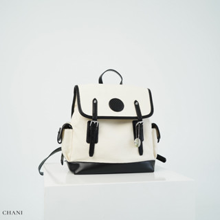 CHANI : Kr91125 l Backpack กระเป๋าเป้ หนัง Pu leather ผสม Canvas