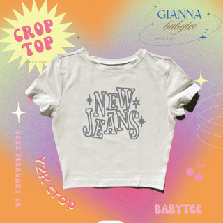 เสื้อครอป jพร้อมส่ง y2k  jw Baby tee Crop Tee