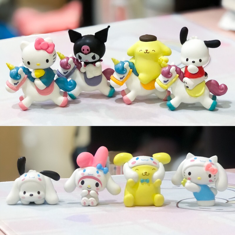 [พร้อมส่ง] ชุดโมเดลฟิกเกอร์ PVC ตุ๊กตาอนิเมะ Sanrio Kitty Kuromi Pompompurin Pochacco ขนาดเล็ก สําหรับเก็บสะสม