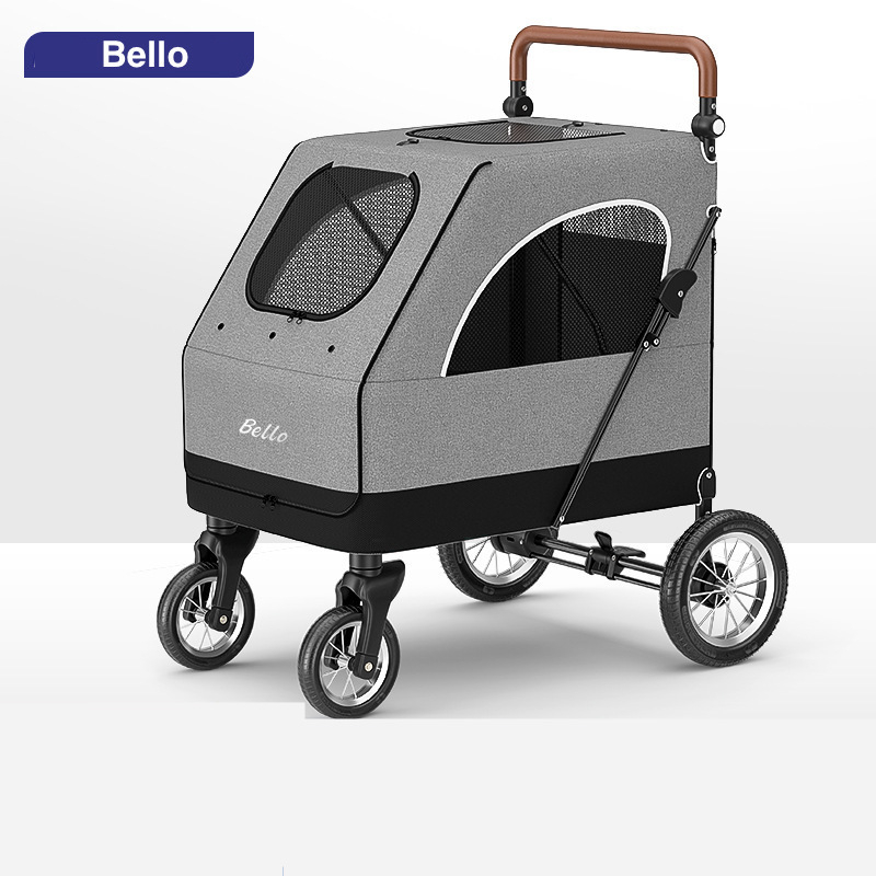 BELLO L01G รถเข็นสุนัขขนาดใหญ่ รถเข็นสุนัข รถเข็นสุนัข พับได้ พื้นที่กว้าง รับน้ำห
