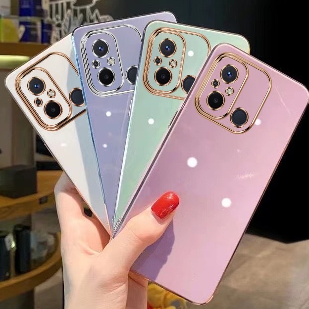 เคส TPU ขอบทอง สำหรับ Realme C30 C30S C33 5 5i C3 C11 C21Y C25 C25Y C12 C15 สีสวย เรียบหรู ดูดี สีพลาสเทล ส่งไว