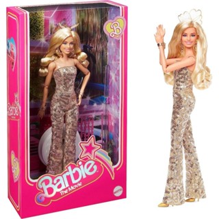 พร้อมส่ง Barbie™ The Movie Doll Margot Robbie Collectible Gold Disco Jumpsuit Barbie ตุ๊กตาบาร์บี้ ของแท้