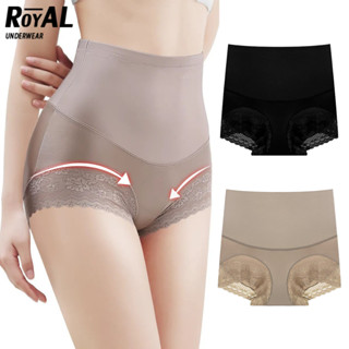 Royal Underwear กางเกงขาสั้น กางเกงกระชับสัดส่วน ขอบลูกไม้ โยคะ บางเบา ใส่ออกกำลังกาย ระบายอากาศ BBA122