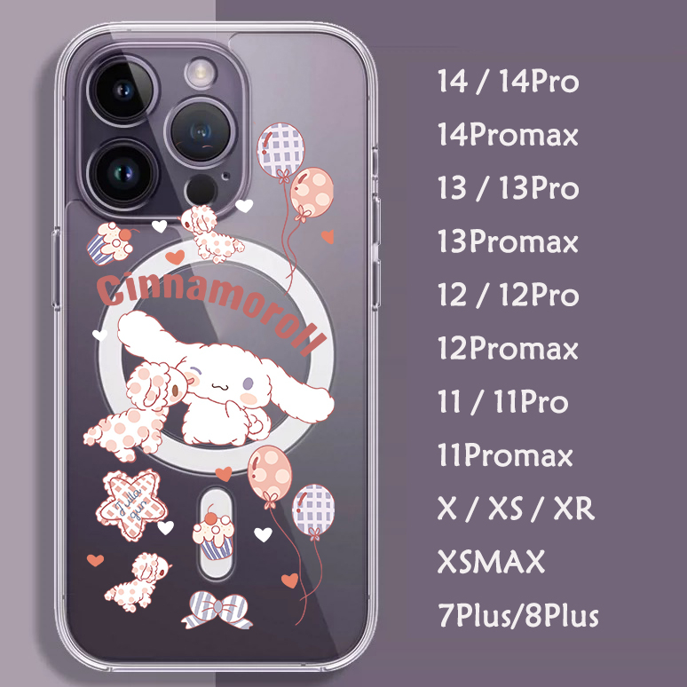เคสโทรศัพท์มือถืออะคริลิคใส แบบแข็ง แม่เหล็ก กันกระแทก ลายการ์ตูน สําหรับ iPhone 15 11 12 13 14 Pro Max XR XS MAX 7 Plus