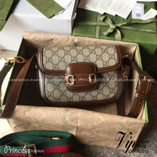 GUCCl Horsebit 1955 mini bag GG Supreme in canvas พร้อมส่ง เกรดท็อปออรินอล งานเหมือนสุด หนังแท้ TOP ORIGINAL