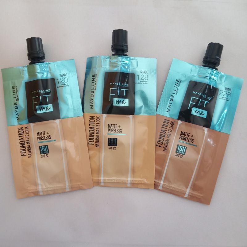 ครีมรองพื้น เมย์เบลลีน ฟิตมี ครีมซอง ฝาหมุน 5 มล. เอสพีเอฟ 22 Maybelline fit me 5 ml. Matte + Porele