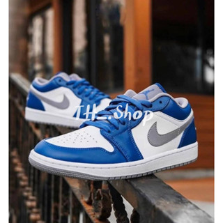 🔥ของเข้าแล้ว🔥 รองเท้าผ้าใบ Air Jordan 1 Low True Blue 2023 Unisex สีหายาก แถมกล่อง🔥