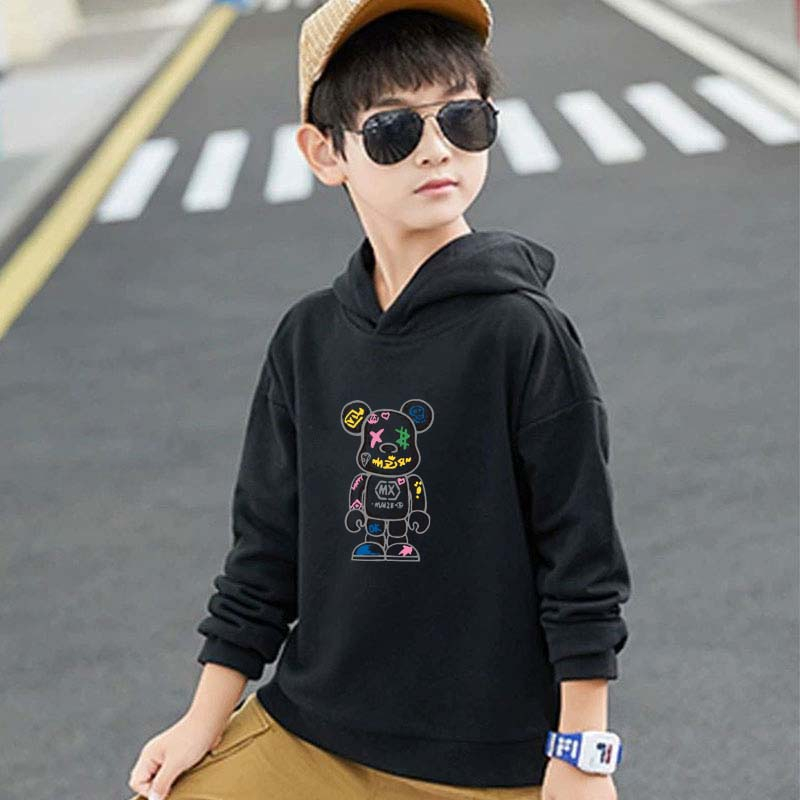 J660-LONG เสื้อฮุ้ดกันหนาวเด็กสไตส์เกาหลี สกรีนลายการ์ตูนน่ารักใส่ได้ทั้งหญิงและชาย ผ้าโพลีเอสเตอร์ ใส่สบาย**ปลีก-ส่ง** - รูปที่ 2