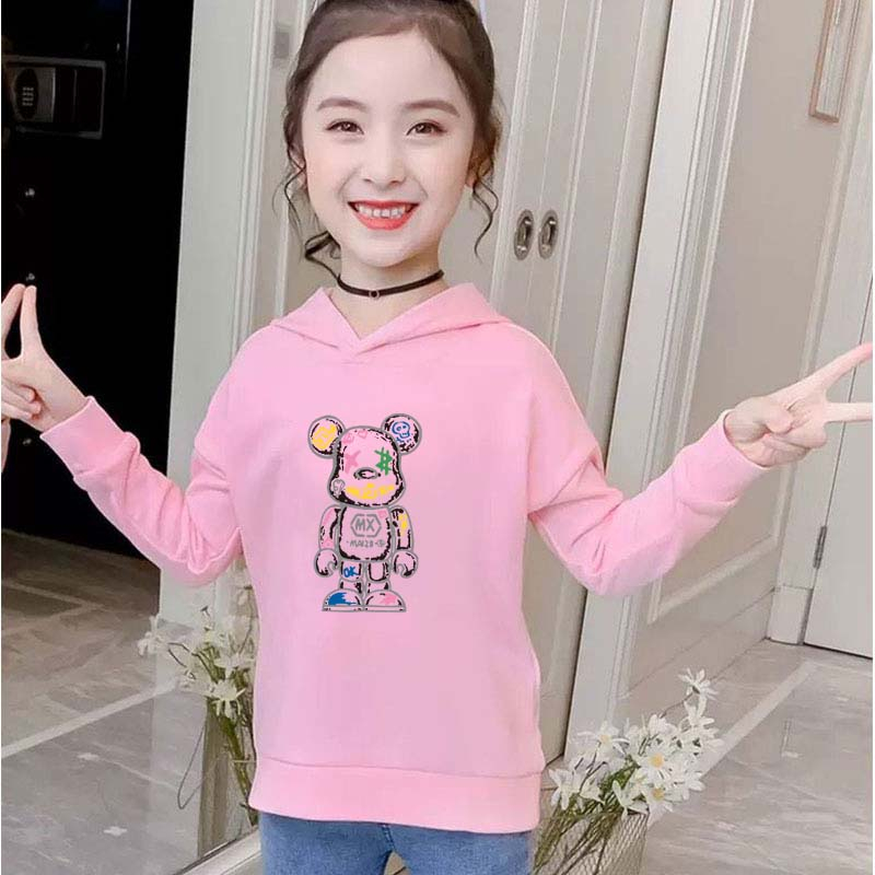 J660-LONG เสื้อฮุ้ดกันหนาวเด็กสไตส์เกาหลี สกรีนลายการ์ตูนน่ารักใส่ได้ทั้งหญิงและชาย ผ้าโพลีเอสเตอร์ ใส่สบาย**ปลีก-ส่ง** - รูปที่ 4