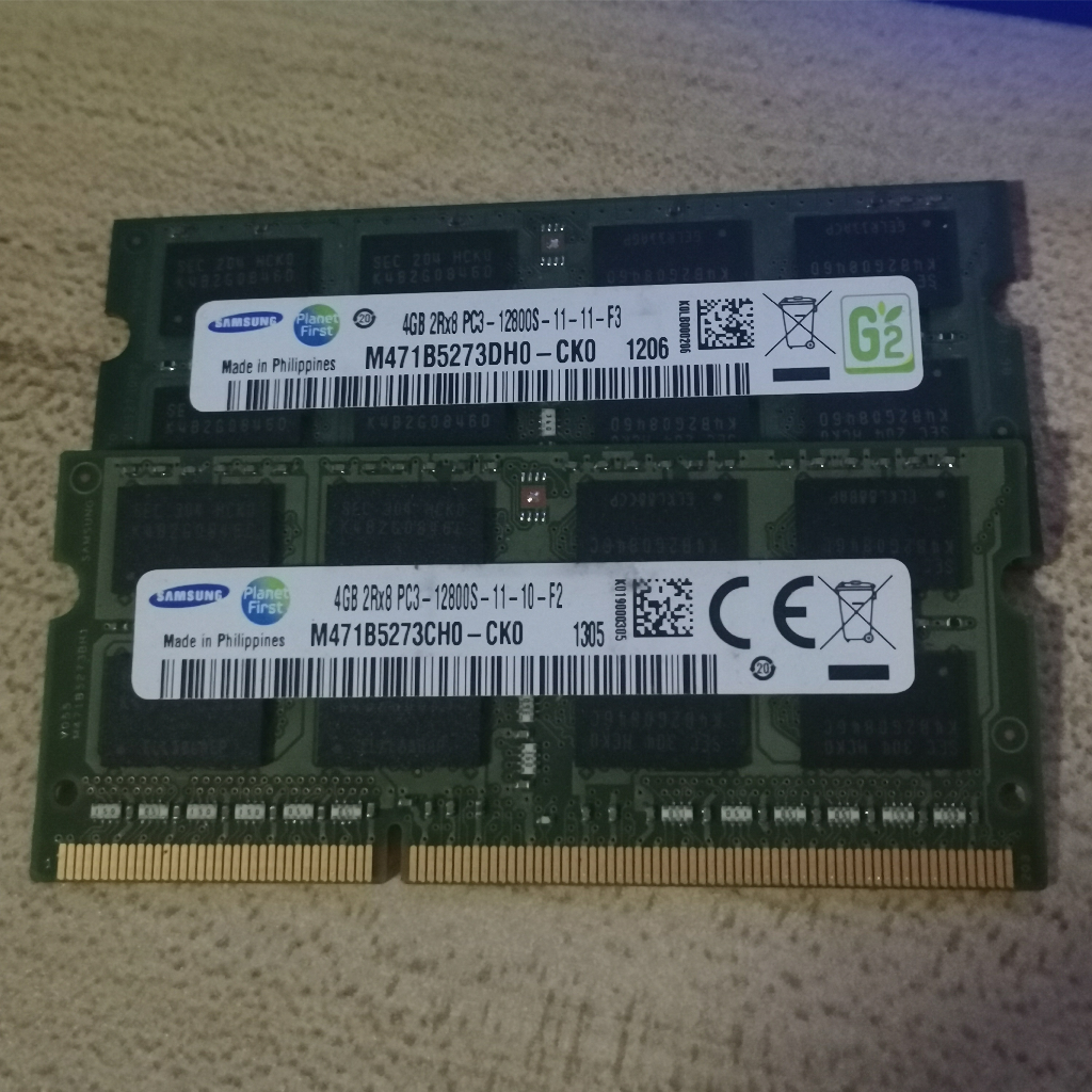 แรมโน๊ตบุ๊ค มือสอง 4gb ยี่ห้อ samsung DDR3 BUS 1600 คุณภาพดีราคาถูก