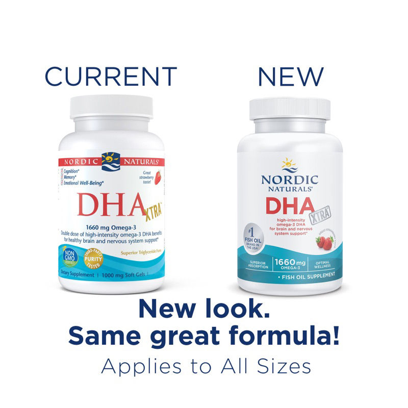 💥พร้อมส่ง 🇺🇸Nordic Naturals DHA Xtra Omega-3 Softgels, Strawberry, 1660 Mg, 60 Ct