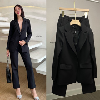 CHARISSA: Blazer+กางเกง ผ้าดีใส่สบายมาก(*รบกวนเช็คสต๊อกก่อนกดสั่งซื้อ)