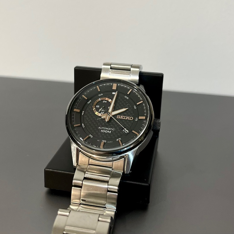 นาฬิกา Seiko 4R37A ระบบ Automatic ของแท้ หน้าดำ (มือสอง)