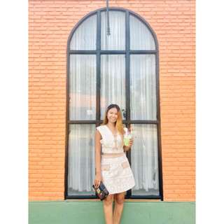 ชุดเซตงานป้าย sizeL เซตลูกไม้ สีครีมหรู