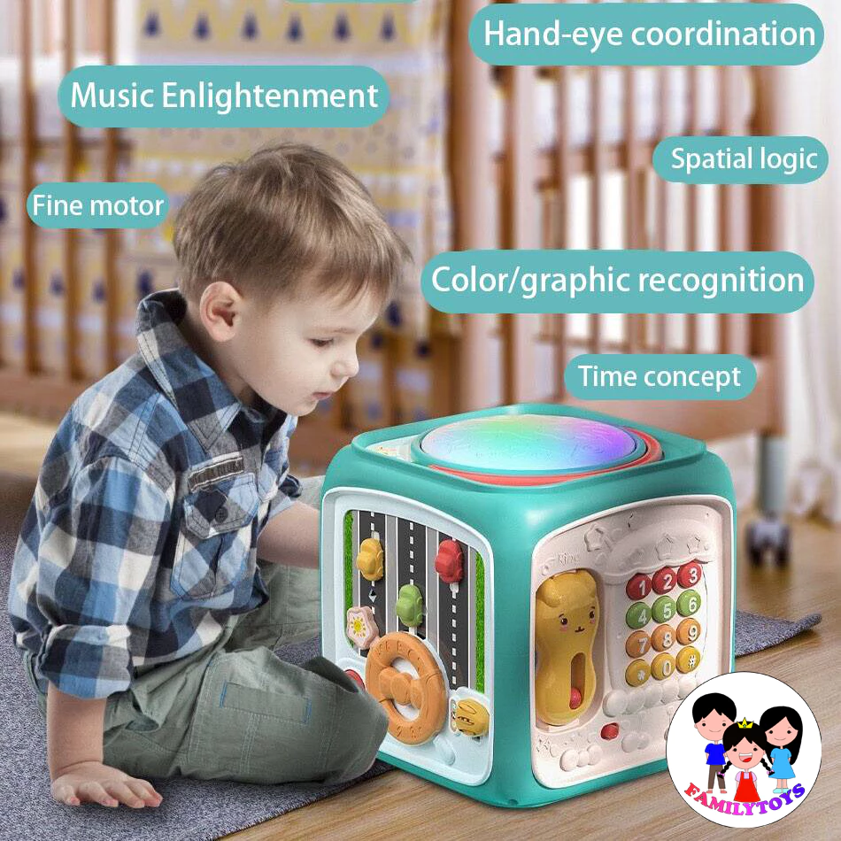 familytoys168 กล่องกิจกรรมรูปทรงเรขาคณิต 6 เหลี่ยมมีเสียงเพลง YL711 thumbnail 4