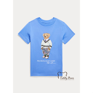 เสื้อยืดเด็ก Ralph Lauren Polo Bear Cotton Jersey Tee (หมีใหม่ สีฟ้า)