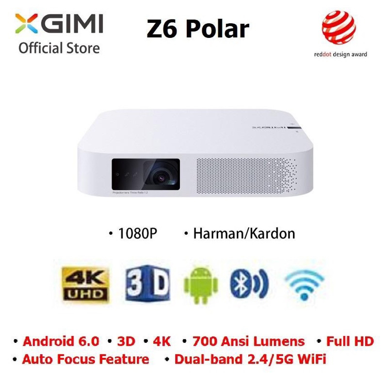 โปรเจคเตอร์ XGIMI Z6(มือสอง) Polar  LED Smart Projector FullHD 1080P Android Wifi Bluetooth Smart Ho