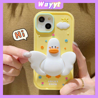 💖จัดส่ง24ชม💖iPhone 14 13 12 11 Pro Max เคส for เคสไอโฟน11 น่ารัก บางเบาพกพาง่าย เป็ด เคสซิลิโคนนิ่ม พร้อมขาตั้ง Case