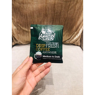 กาแฟ Amazon Dripfresh medium  to dark 9 g.