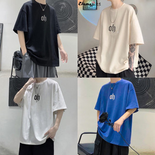 Smart  ผ้าคอตตอน100% เสื้อโอเวอร์ แขนสั้นคอกลม เสื้อยืดผู้ชาย สกรีนลาย Oh ผ้าดี ใสสบาย S118