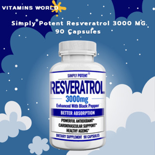 Simply Potent Resveratrol 3000 MG. 90 Capsules (V.708)