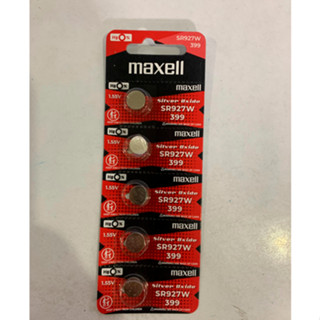 ถ่านกระดุม Maxell SR927W/ 399 / 1.55V. อย่างดี จำหน่ายยกแผง (1แผง มี 5เม็ด)