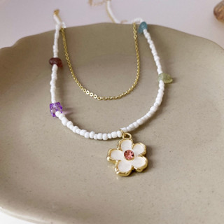 colorful blooming necklace - morning.earrings