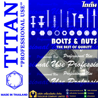 TITAN “PROFESSIONNAL USE” MADE IN THAILAND RP-4405 หัวน็อตหมวก-เงิน 1/2"#12 (2ตัวใน1ห่อ)