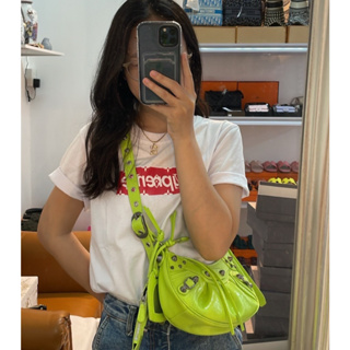 กระเป๋า BA LENCIAGA CAGOLE SHOULDER  BAG+  สวยมากถ่ายจากใบจริง ทำจากเงินแท้มาพร้อมกล่องครบ+