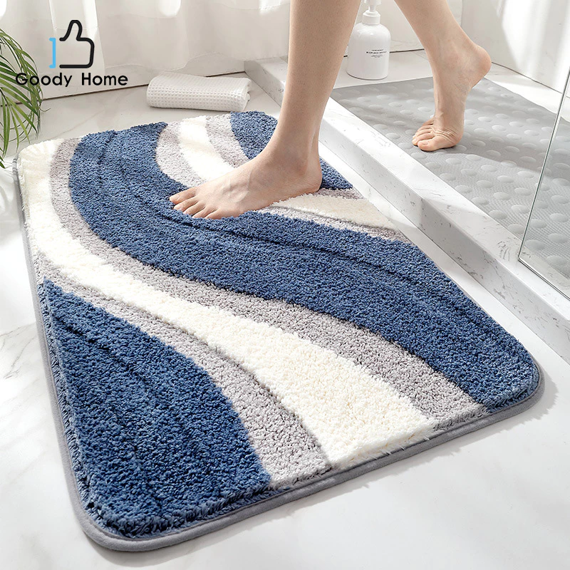 Goody Home พรมเช็ดเท้าสี่เหลี่ยมผืนผ้า ขนาด 60*40 Cm.พื้นนุ่มสบาย มีให้เลือก 2 สี