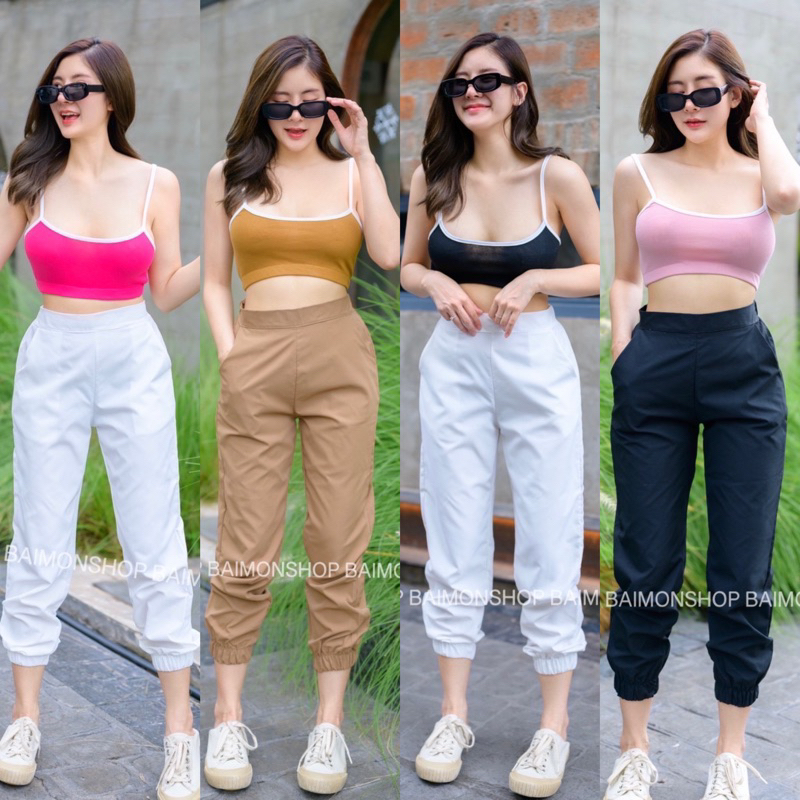 aimorn_shop กางเกงขาจั้ม ผ้าคอนตอล ใส่สบาย สไตส์เกาหลี งานสวยมากๆ
