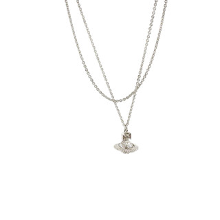 Vivienne Westwood necklace สร้อยคอ แบบยาว คอกว้าง สวย ออกงาน วิเวียน เงิน น่ารัก ของแท้ แบรนด์เนม