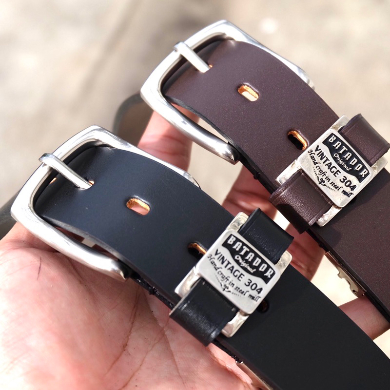 BATADOR-เข็มขัดหนังแท้ Vintage304 เข็มขัดผู้ชาย มีให้เลือก 2 สี