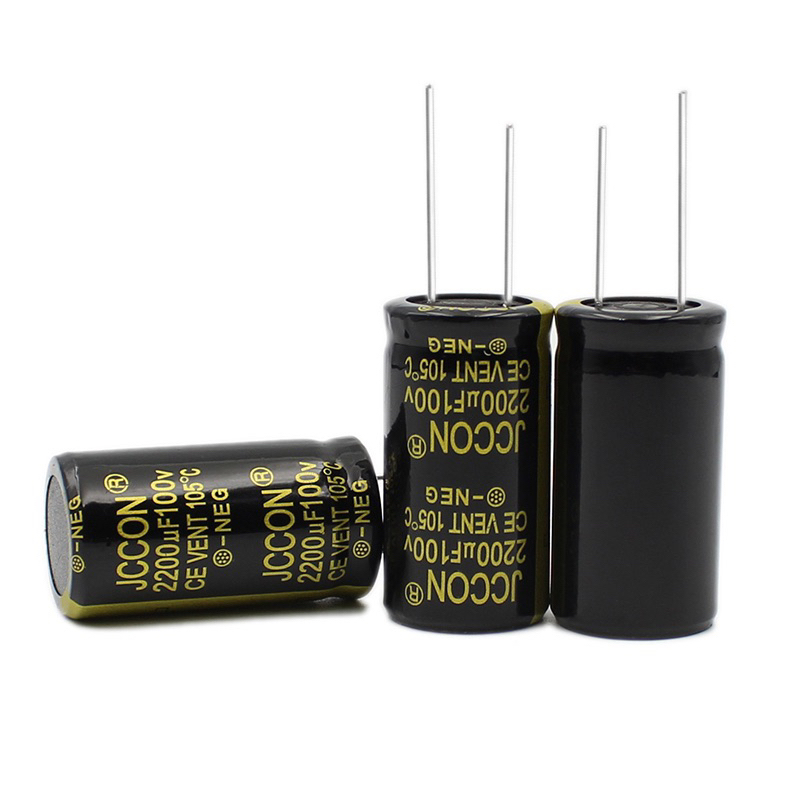 2200uF100v 22*40 100v2200uF 100v JCCON black gold 2200uf audio amplifier inverter foot pressure capa