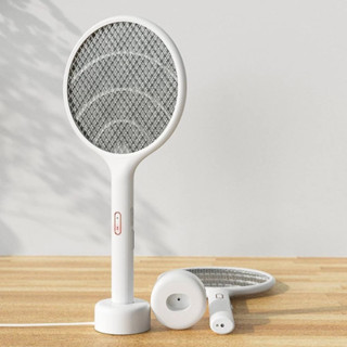 [พร้อมส่ง] Qualitell Xiaomi ไม้ตียุง 2 in1 แถมแท่นวาง สายชาร์จ Type-C ด้วยจอ LED Mosquito Swatter รุ่น E1