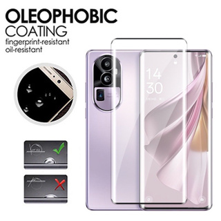 ฟิล์มกระจกนิรภัยกันรอยหน้าจอ แบบเต็มจอ ทรงโค้ง สําหรับ OPPO Reno 10 Pro Plus 5G 2023 Reno10 10Pro 10Pro Reno10Pro