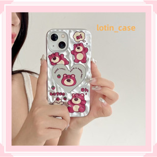 🎁ส่งของขวัญ🎁เคสไอโฟน สำหรับ 11 13 for iPhone Case 14 12 Pro Max น่ารัก น่าสนใจ หมีสตอเบอรี่ กันกระแทก ปกป้อง เคสโทรศัพท์