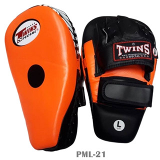 Twins Special Focus mitts PML-21 Orange ฺpunching pads  Genuine Leathe เป้ามือทวินส์ สเปเชี่ยล ทรงโค้ง สีส้ม หนังเเท้